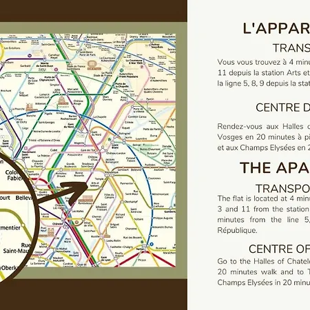 42.typical Parisian Flat#4pers#le Marais#beaubourg Daire *